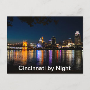 Postal Festiva Cincinnati por la noche