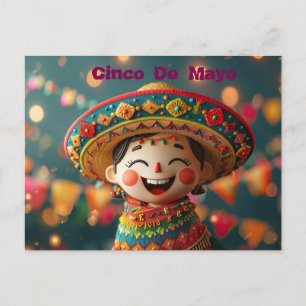 Postal Festiva Cinco de mayo Sombrero