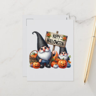 Postal Festiva Cine Happy Halloween gnome
