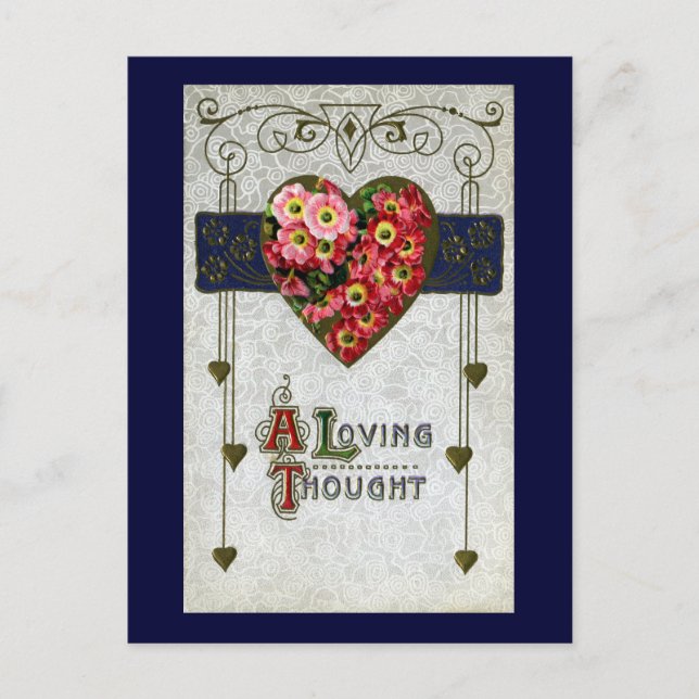 Postal Festiva Cinerarias Vintage Valentine (Anverso)
