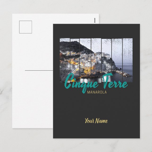 Postal Festiva Cinque Terre Manarola Riomaggiore cosecha italiana (Anverso / Reverso)