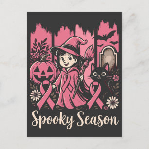 Postal Festiva Cinta rosa de temporada de fantasía - Bruja de Hal