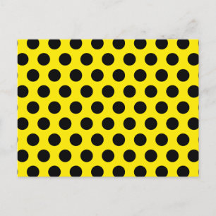 Postal Festiva Círculos negros sobre fondo amarillo
