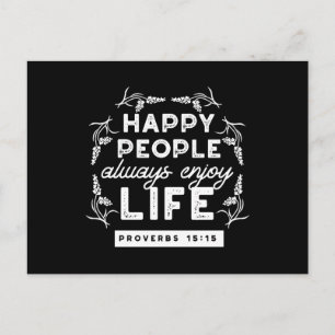 Postal Festiva Cita cristiana inspiradora de Proverbios 15:15