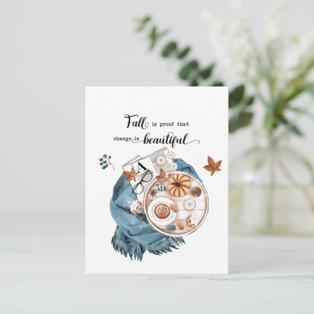 Postal Festiva Cita de otoño (Anverso de pie)