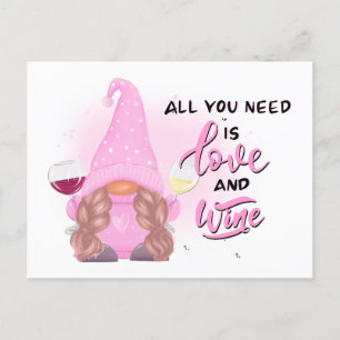 Postal Festiva Cita de Wine Gnome