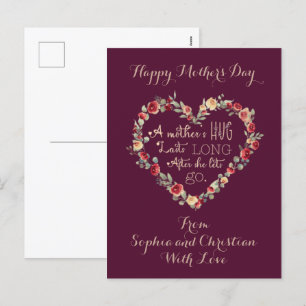 Postal Festiva Cita del día de la madre acuarela Personalizable d