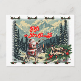 Postal Festiva Cita divertida de Santa Claus en una