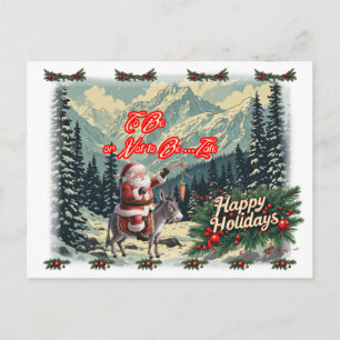 Postal Festiva Cita divertida de Santa Claus en una