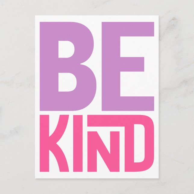 Postal Festiva Cita Inspiradora de Be Kind (Anverso)
