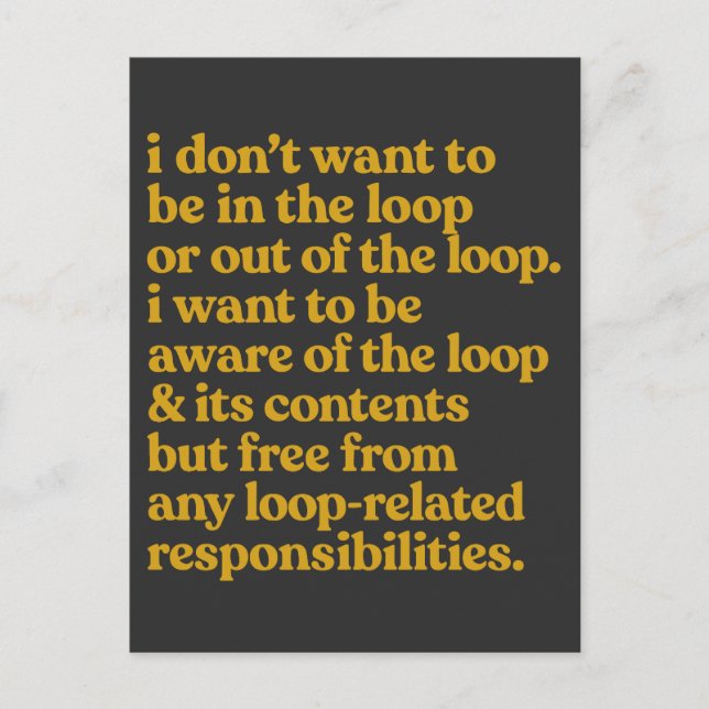 Postal Festiva Cita Sin Responsabilidades De Bucle (Anverso)