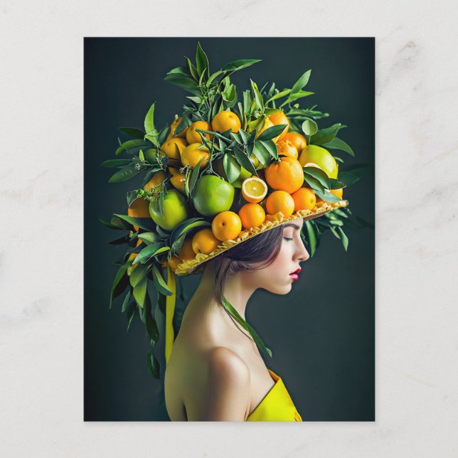 Postal Festiva Citrus exótico con colores vibrantes (Anverso)