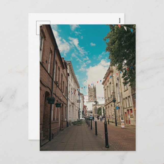 Postal Festiva Ciudad de campo inglesa (Anverso / Reverso)