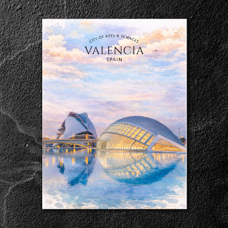 Postal Festiva Ciudad de las Artes y las Ciencias de Valencia Pun
