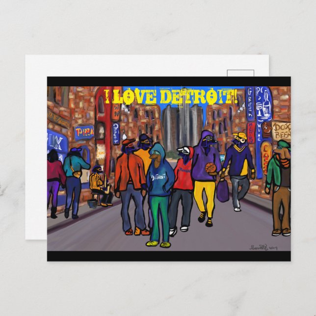 Postal Festiva Ciudad de los perros - DETROIT (Anverso / Reverso)