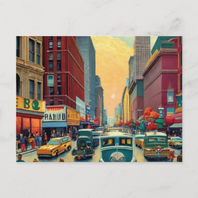 Postal Festiva Ciudad nueva york (Anverso)