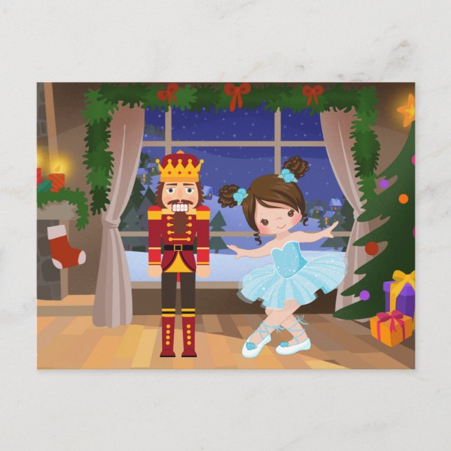 Postal Festiva Clara y el Nutcracker la casa Stahlbaum (Anverso)