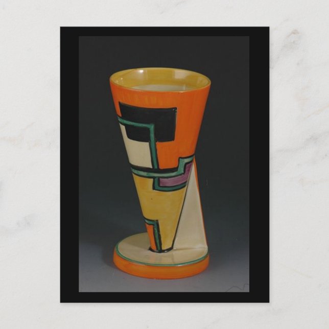 Postal Festiva Clarice Cliff Art DecoFootball YO Vase (Anverso)
