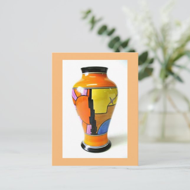 Postal Festiva Clarice Cliff Pottery -Sunray Vase (Anverso de pie)