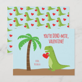 Postal Festiva Clase de Dinosaurios Valentines - T-Rex