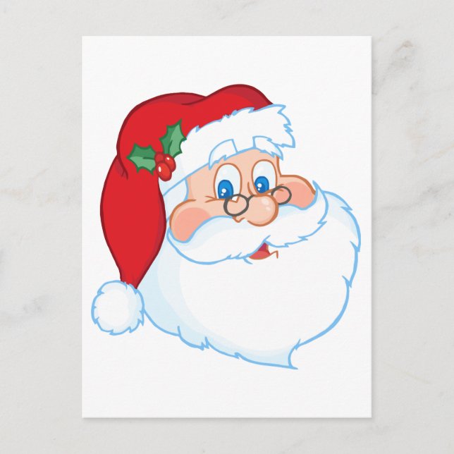Postal Festiva Clásico de Santa Claus Head (Anverso)