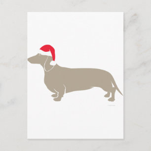 Postal Festiva Clásico de Santa Doxie Dachshund