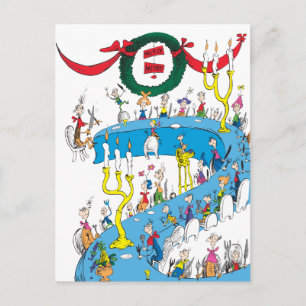 Postal Festiva Clásico El Grinch Alegre Fiesta Alegre