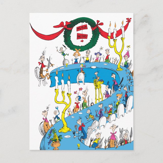 Postal Festiva Clásico El Grinch | Alegre Fiesta Alegre (Anverso)