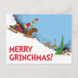 Postal Festiva Clásico El Grinch   Grinch y Reindeer Max