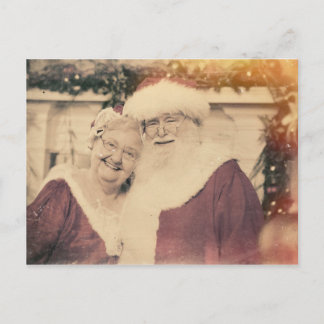 Postal Festiva Clásico Santa Claus y la señorita Claus
