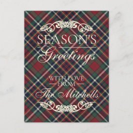 Postal Festiva Classic Red Dark Blue Green Plaid Pattern