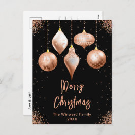 Postal Festiva Classic Rose Gold Ornaments Merry Christmas