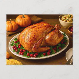 Postal Festiva Classic Thanksgiving Turkey Dinner Postcard