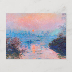 Postal Festiva Claude Monet - Atardecer En El Sena