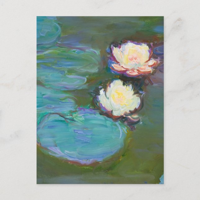 Postal Festiva Claude Monet Impresionista Water Lillies Nympheas (Anverso)