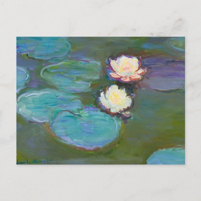 Postal Festiva Claude Monet Impresionista Water Lillies Nympheas (Anverso)