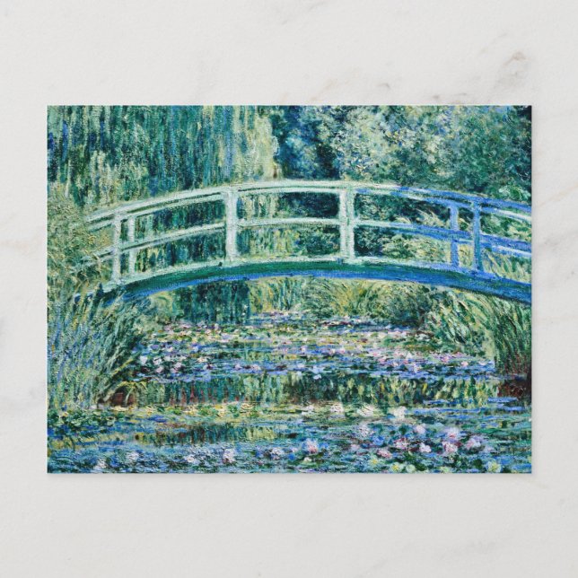 Postal Festiva Claude Monet - Lilis De Agua Y Puente Japonés (Anverso)