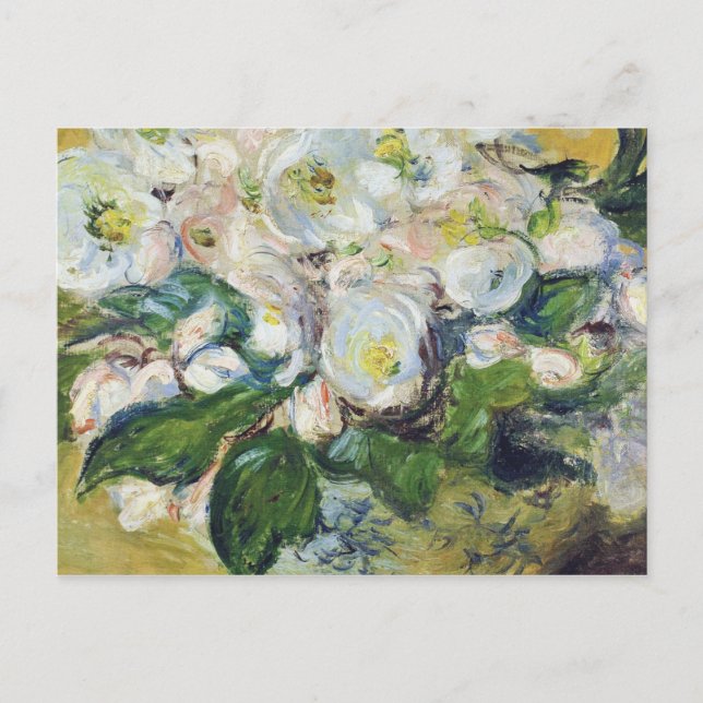 Postal Festiva Claude Monet - Rosas Navidades (Anverso)