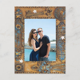 Postal Festiva Clave de esqueleto antiguo de la pareja de Fiestas