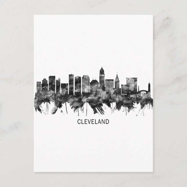 Postal Festiva Cleveland Ohio Skyline BW (Anverso)