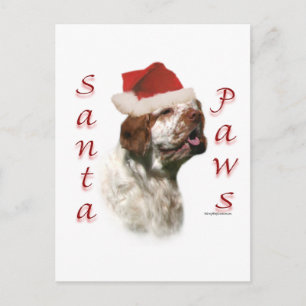 Postal Festiva Clumber Spaniel Santa Paws