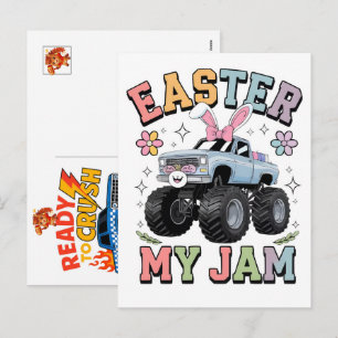 Postal Festiva Coche de Camión Monstruo para Niño en Cumpleaños,