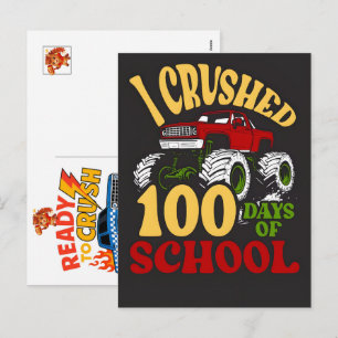 Postal Festiva Coche de Camión Monstruo para Niño en Cumpleaños, 