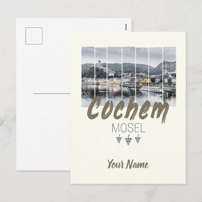 Postal Festiva Cochem en el recuerdo de la época de Moselle Germa (Anverso / Reverso)