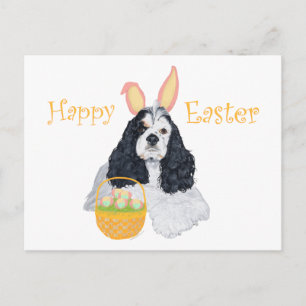 Postal Festiva Cocker Spaniel Americano Pascua