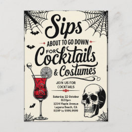Postal Festiva Cocktails & Disfraces Halloween