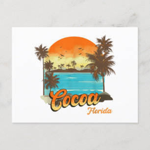 Postal Festiva Cocoa Florida Beach Summer Vacation Palm Sunset