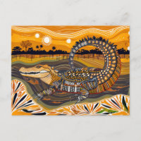 Cocodrilo africano en pintura al atardecer