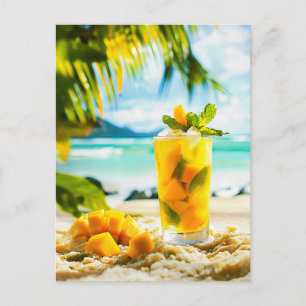 Postal Festiva Cóctel de mango de menta - Vibes tropicales