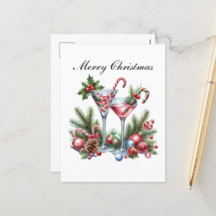 Postal Festiva Cócteles de Navidades festivos